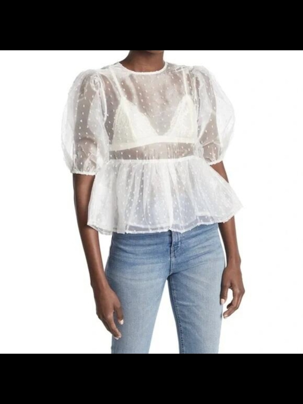 Topshop Peplum Top Size 6